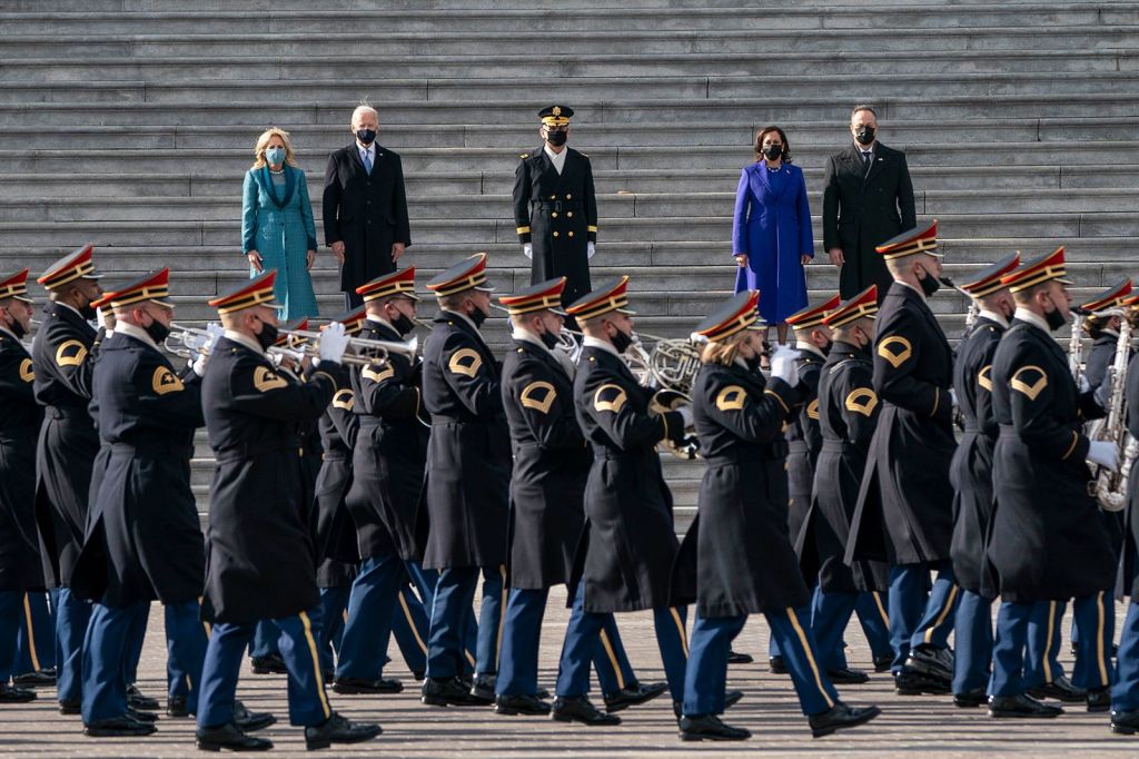 Biden, Harris and their spouses leave the US Capitol after the inauguration ceremony.Sarah Silbiger for CNN