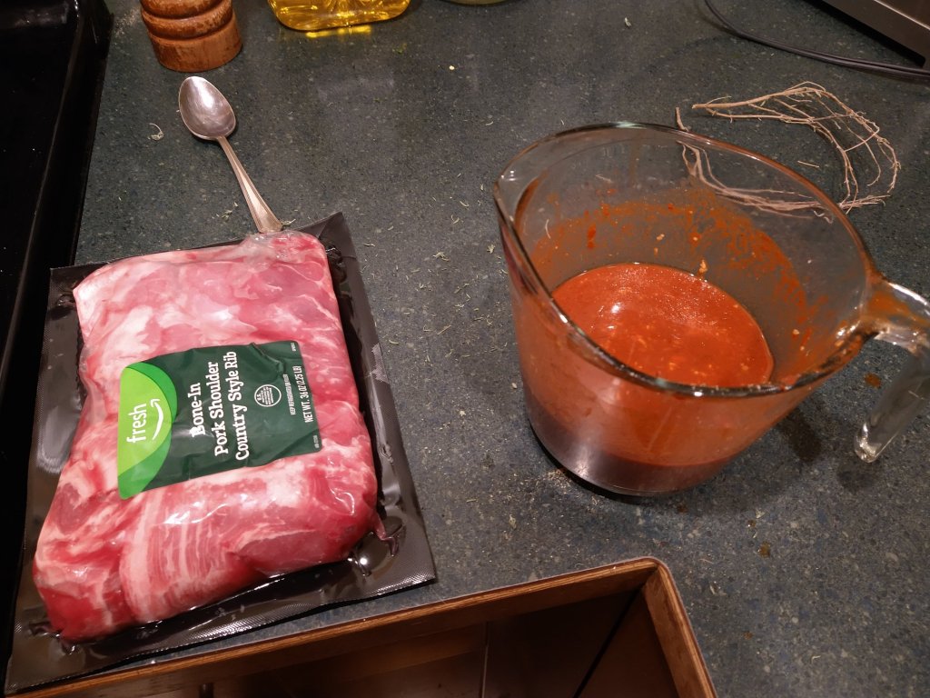 Jerk Marinade and pork.