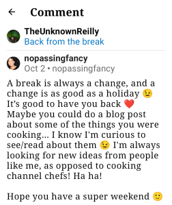 Picture of a blog comment. 
