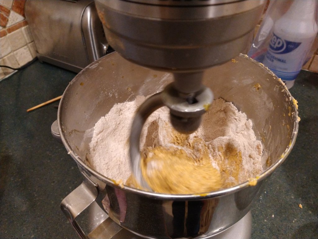 Picture of the starting stages of pumpkin spice cinnamon rolls